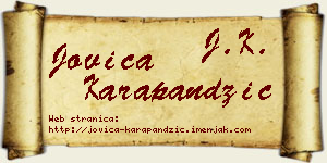 Jovica Karapandžić vizit kartica